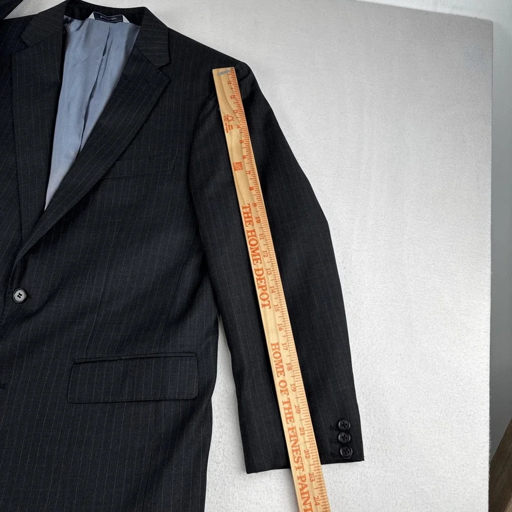 Samuel Windsor Mens Pinstripe Charcoal Blazer 40R 100% Wool #BV22J Office